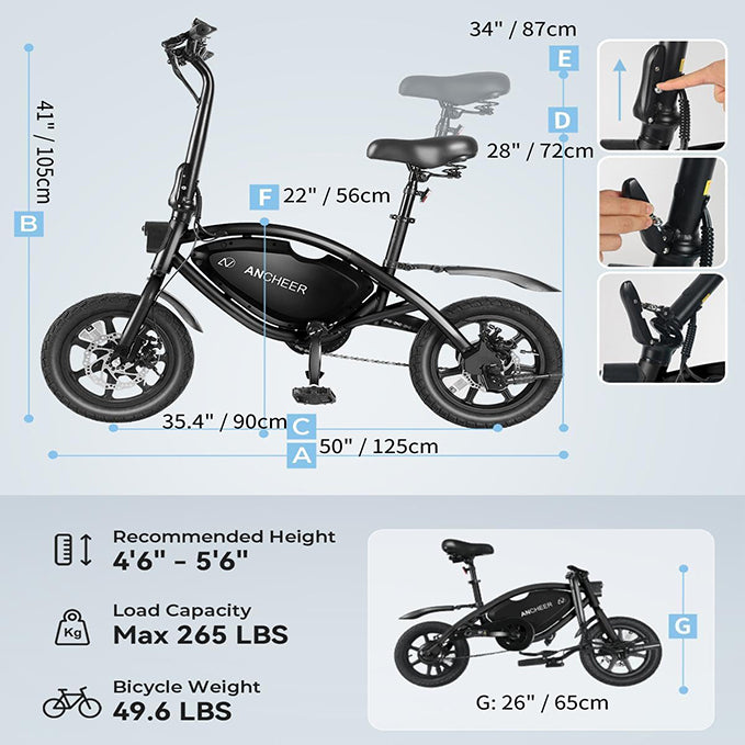 ANCHEER 14” Folding Electric Bike