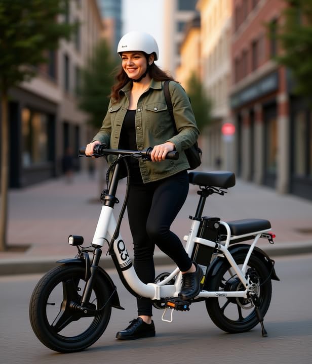 Electric Bike for Adults,14"/26" Ebike Removable Battery,Commuting Ebikes,Multi-Stage Shock Absorption System,20MPH,20+ Miles(MAX),UL 2849 Certified