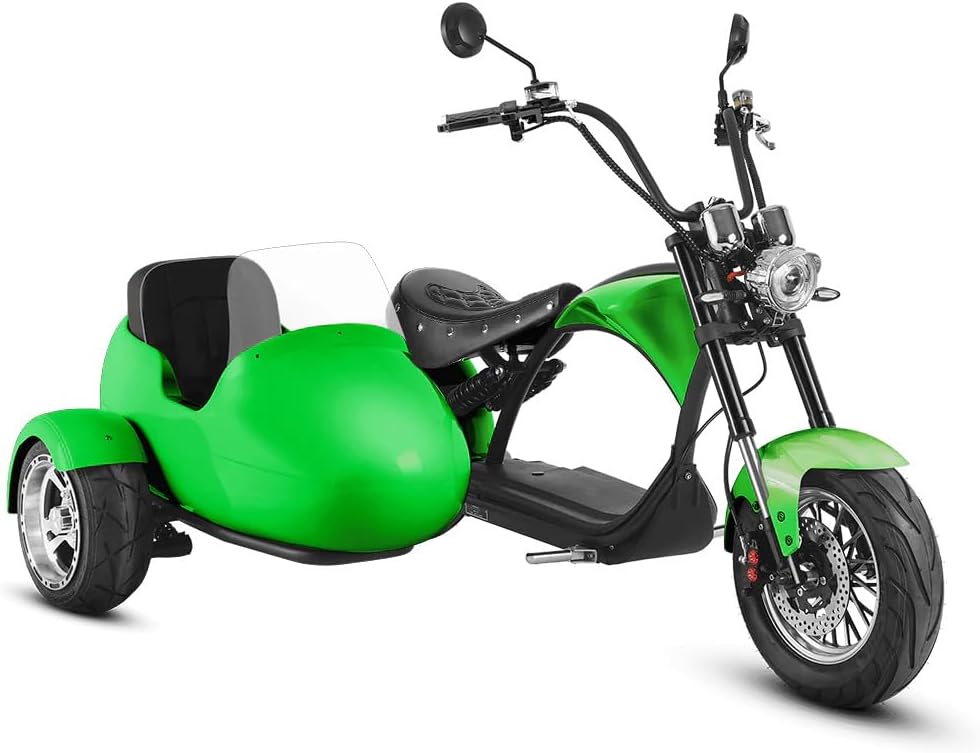eAhora 2000W M1P Sidecar Electric Motorcycle for Adults,37mph 60V 30Ah Lithium Battery 40+ Miles Range, Full Suspension and Hydraulic Brakes Electric Mopeds