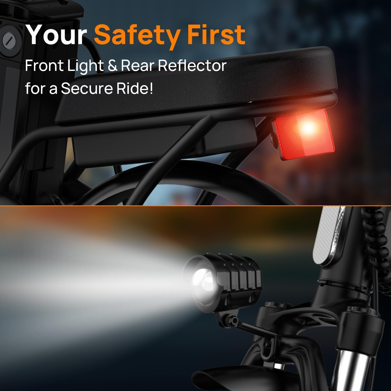 URLIFE Electric Bike for Adults, 14" Folding Electric Bike, 500W Peak Motor, 48V 375Wh Removable Battery, 20MPH, 40 Miles Long Range, Mini E Bikes for Adults and Teens, UL Certification