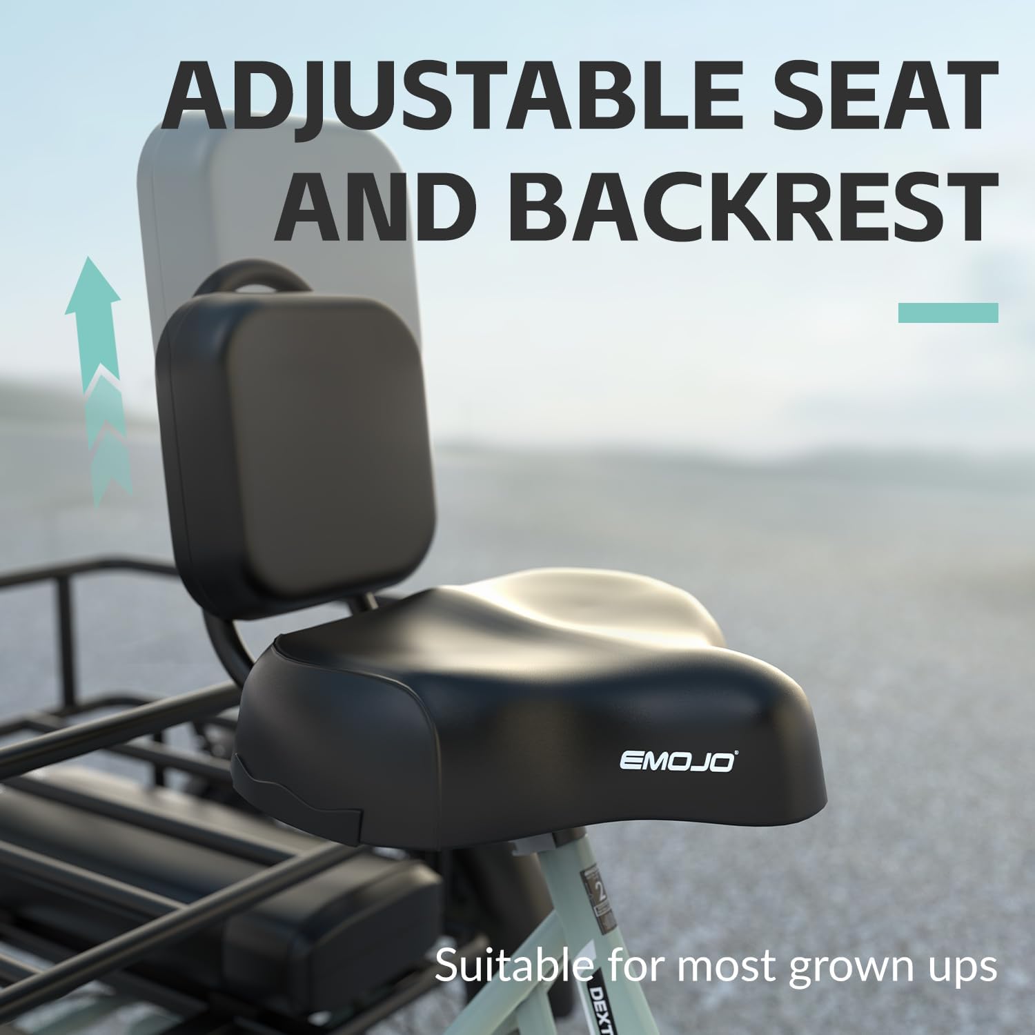 EMOJO Compact Foldable Electric Trike, Long Range 3 Wheels Electric Bicycle with 500W Motor, 48V 14Ah Battery, Built-in Differential