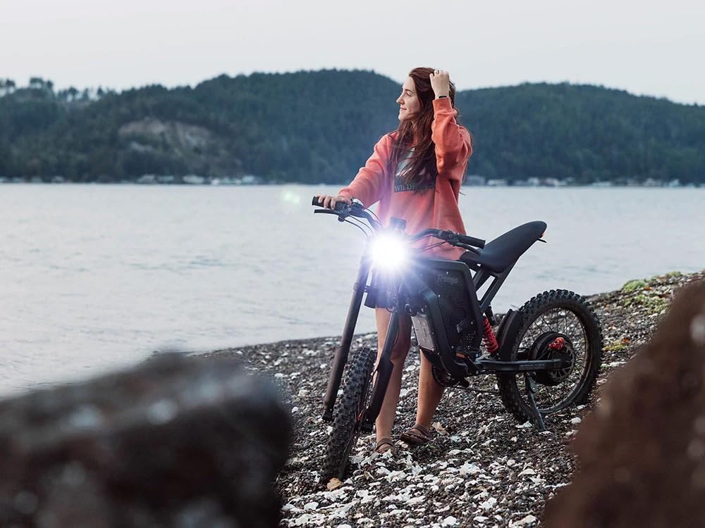 Freego X2 Electric Motorcycle for Adults, Electric Dirt Bike for Teen 6000W Motor 1800wh Removable Battery, 50Mph/7Speed Electric Mountain Bicycle, 19" x2" Tire Full Suspension Full Hydraulic Brake