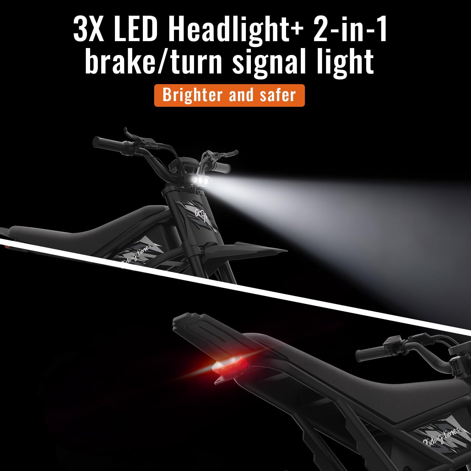 Winter Electric Dirt Bike for Adults, Upgraded 3000W 60V 50MPH //2400W 48V 37MPH Dirtbike, 36.4AH Dual Battery Ebike Up to 85 Miles, 25" Motorcycle Tire, UL2849 All Terrain for Mountains, Snow, Sand