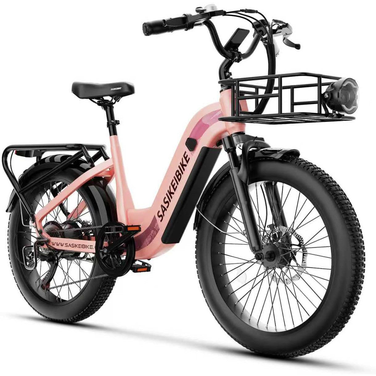 1500W Motor Peak Electric Bike for Adults and Teenagers, 48V 20AH Removable Battery Step Thru EBike, 30+MPH, 80 Miles Max Range, 24" Fat Tire Adult Electric Bicycles for 7 Speed