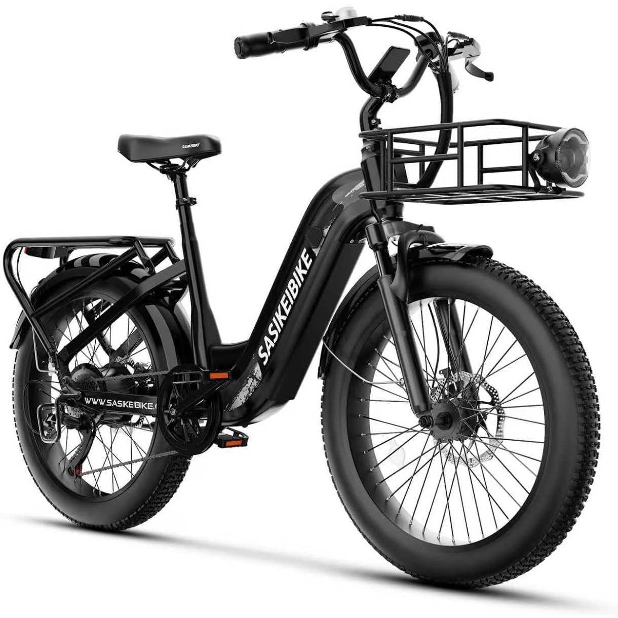 1500W Motor Peak Electric Bike for Adults and Teenagers, 48V 20AH Removable Battery Step Thru EBike, 30+MPH, 80 Miles Max Range, 24" Fat Tire Adult Electric Bicycles for 7 Speed