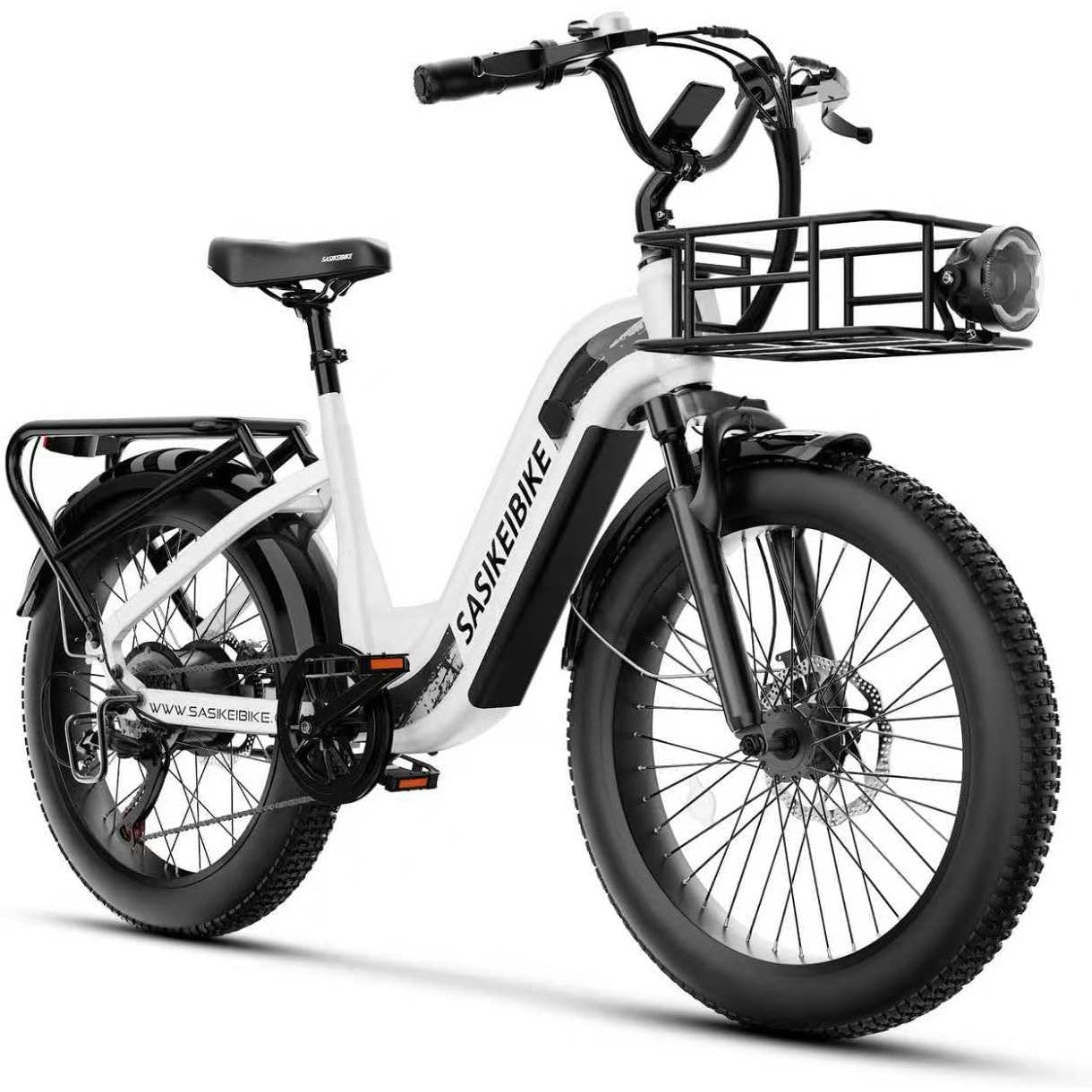 1500W Motor Peak Electric Bike for Adults and Teenagers, 48V 20AH Removable Battery Step Thru EBike, 30+MPH, 80 Miles Max Range, 24" Fat Tire Adult Electric Bicycles for 7 Speed