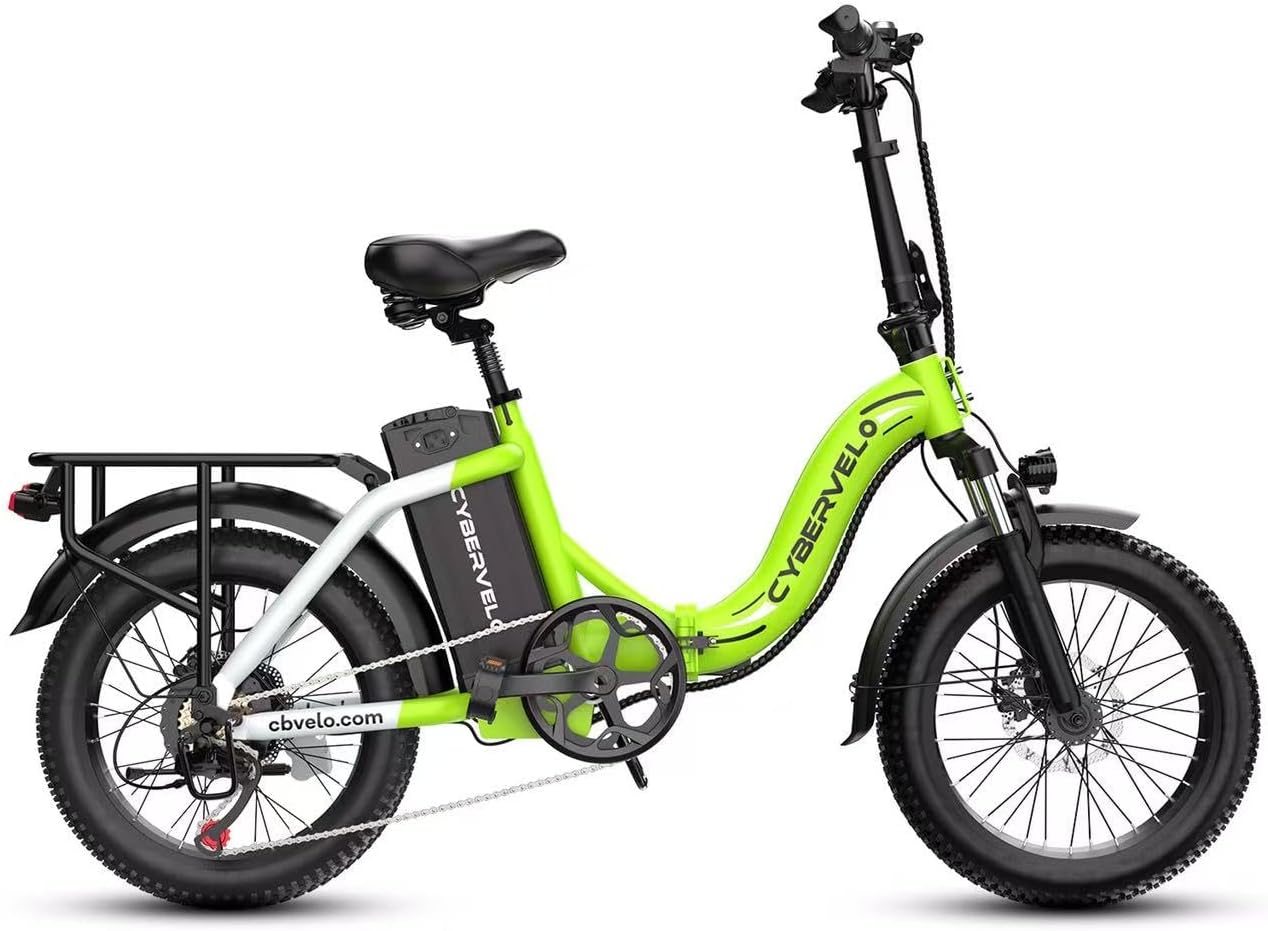 1000W Folding Electric Bike, 48V 20.8AH Large Removable Battery E-Bike, 30+MPH, 80 Miles Max Range, 20" Fat Tire Electric Bike for Adults, Adult Electric Bicycles for Commute