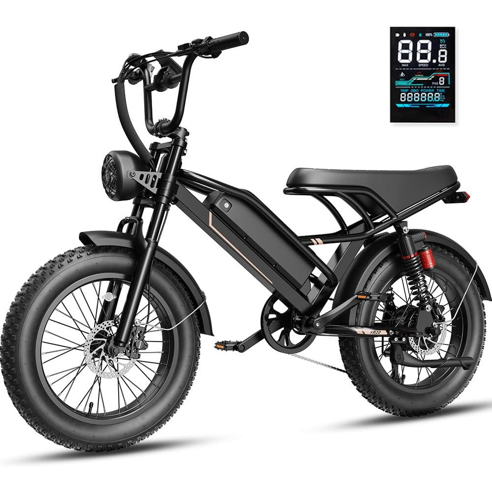 Electric Bike for Adults, Electric Dirt Bike 2000W/1500W Peak Motor,E Bike 20"/16" *4 Fat Tire,All Terrain 32/28MPH Top Speed, Ebike Up to 55-80 Miles Range,48V Removable Battery