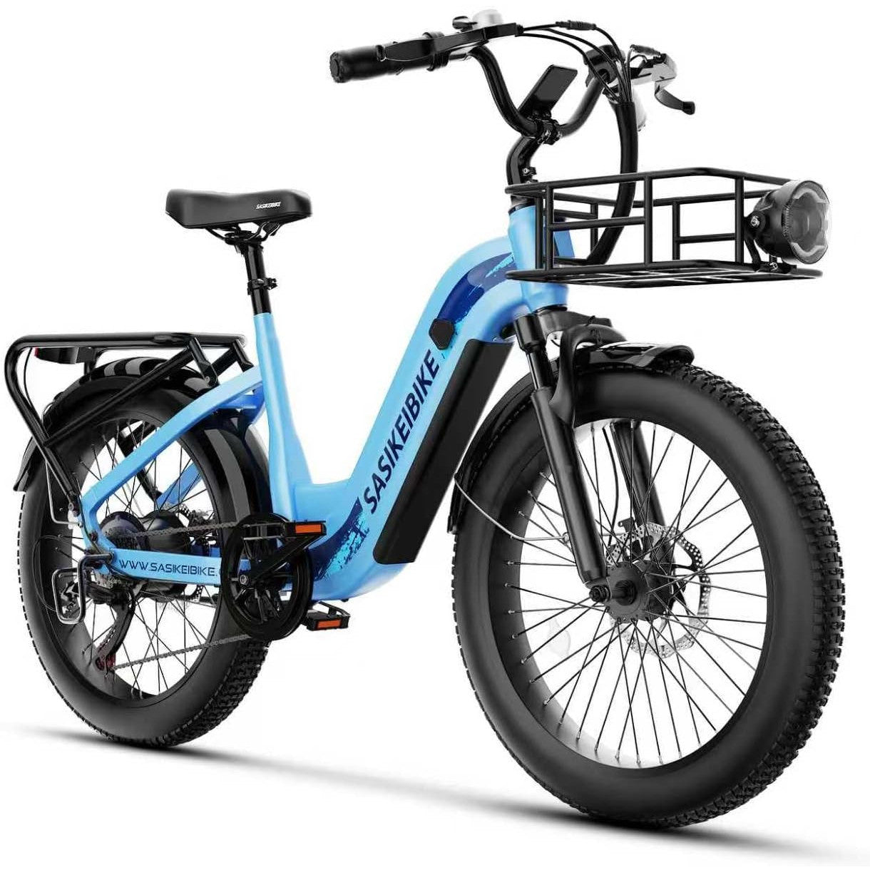 1500W Motor Peak Electric Bike for Adults and Teenagers, 48V 20AH Removable Battery Step Thru EBike, 30+MPH, 80 Miles Max Range, 24" Fat Tire Adult Electric Bicycles for 7 Speed