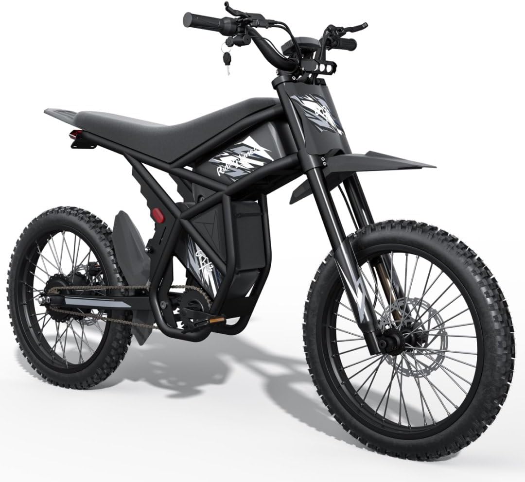 Winter Electric Dirt Bike for Adults, Upgraded 3000W 60V 50MPH //2400W 48V 37MPH Dirtbike, 36.4AH Dual Battery Ebike Up to 85 Miles, 25" Motorcycle Tire, UL2849 All Terrain for Mountains, Snow, Sand