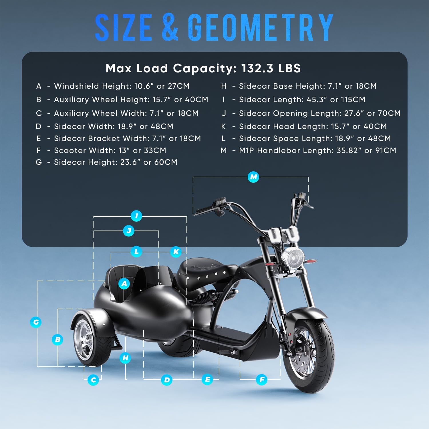 eAhora 2000W M1P Sidecar Electric Motorcycle for Adults,37mph 60V 30Ah Lithium Battery 40+ Miles Range, Full Suspension and Hydraulic Brakes Electric Mopeds