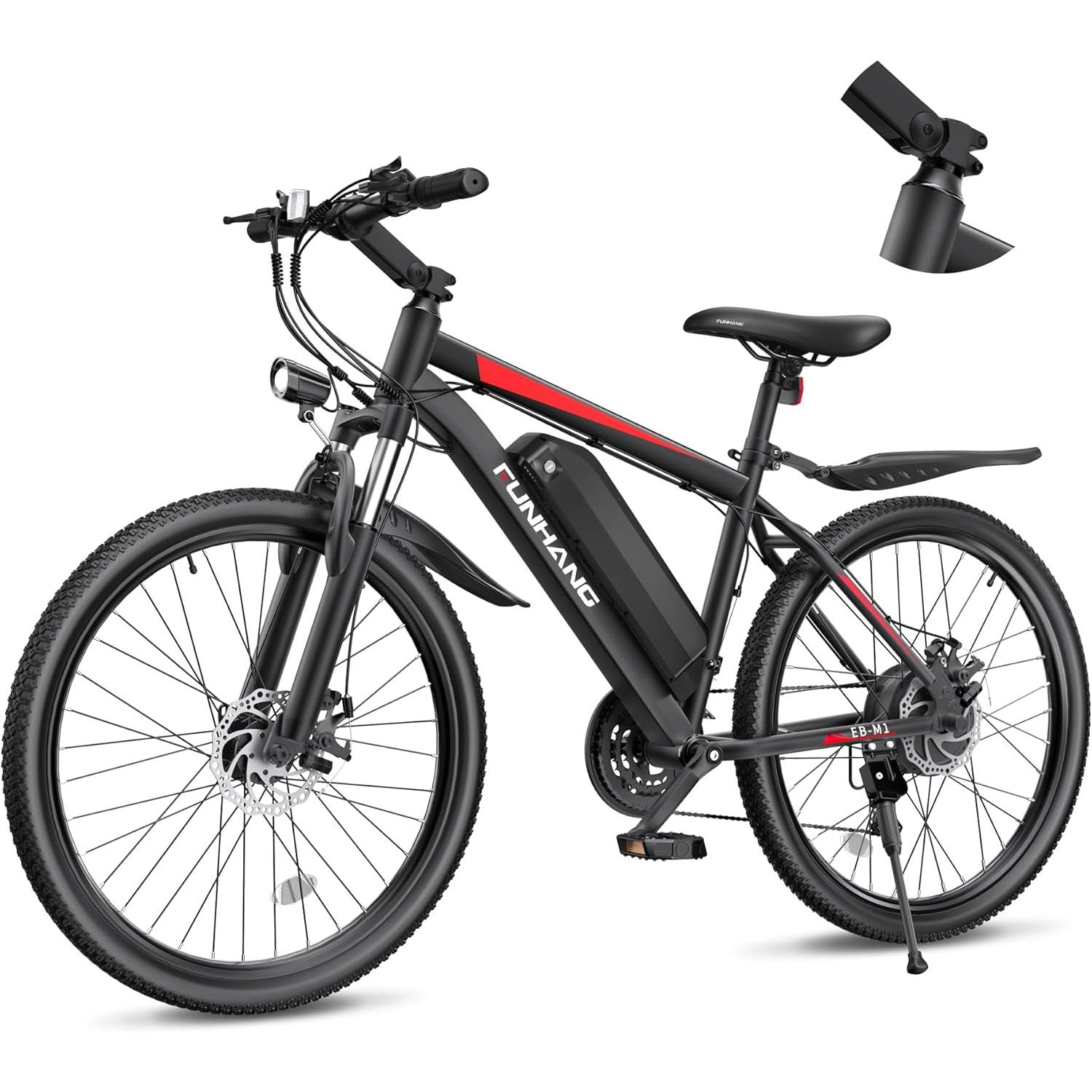 Electric Bike for Adults, 26'' 1000W Peak Ebike, Up to 50 Miles 21.7MPH Electric Mountain Bike with 48V Removable Battery, Adjustable Stem, Lockable Suspension Fork, 21-Speed, UL 2849 Certified
