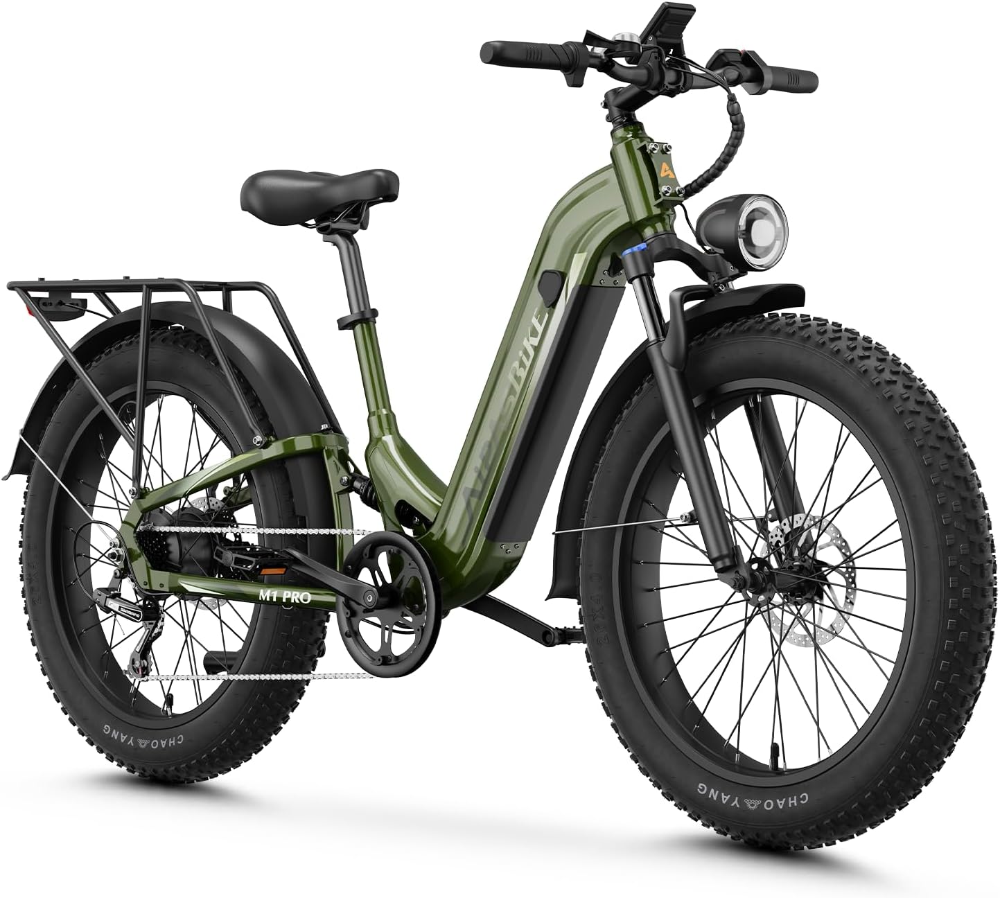 Aipas M1 Pro Electric Bike, 1800W Peak Motor Electric Bike for Adults, 48V 17.5Ah, 26'' x 4.0'' Fat Tire Electric Mountain Bike, Ebike with 85 Miles, 36MPH, 7 Speed 110Nm and Dual Suspension