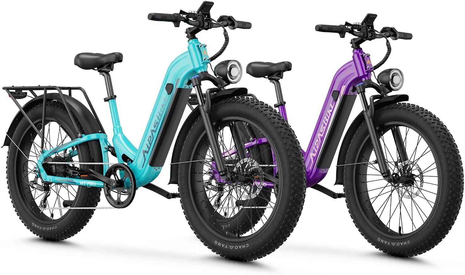 Aipas M1 Pro Electric Bike, 1800W Peak Motor Electric Bike for Adults, 48V 17.5Ah, 26'' x 4.0'' Fat Tire Electric Mountain Bike, Ebike with 85 Miles, 36MPH, 7 Speed 110Nm and Dual Suspension