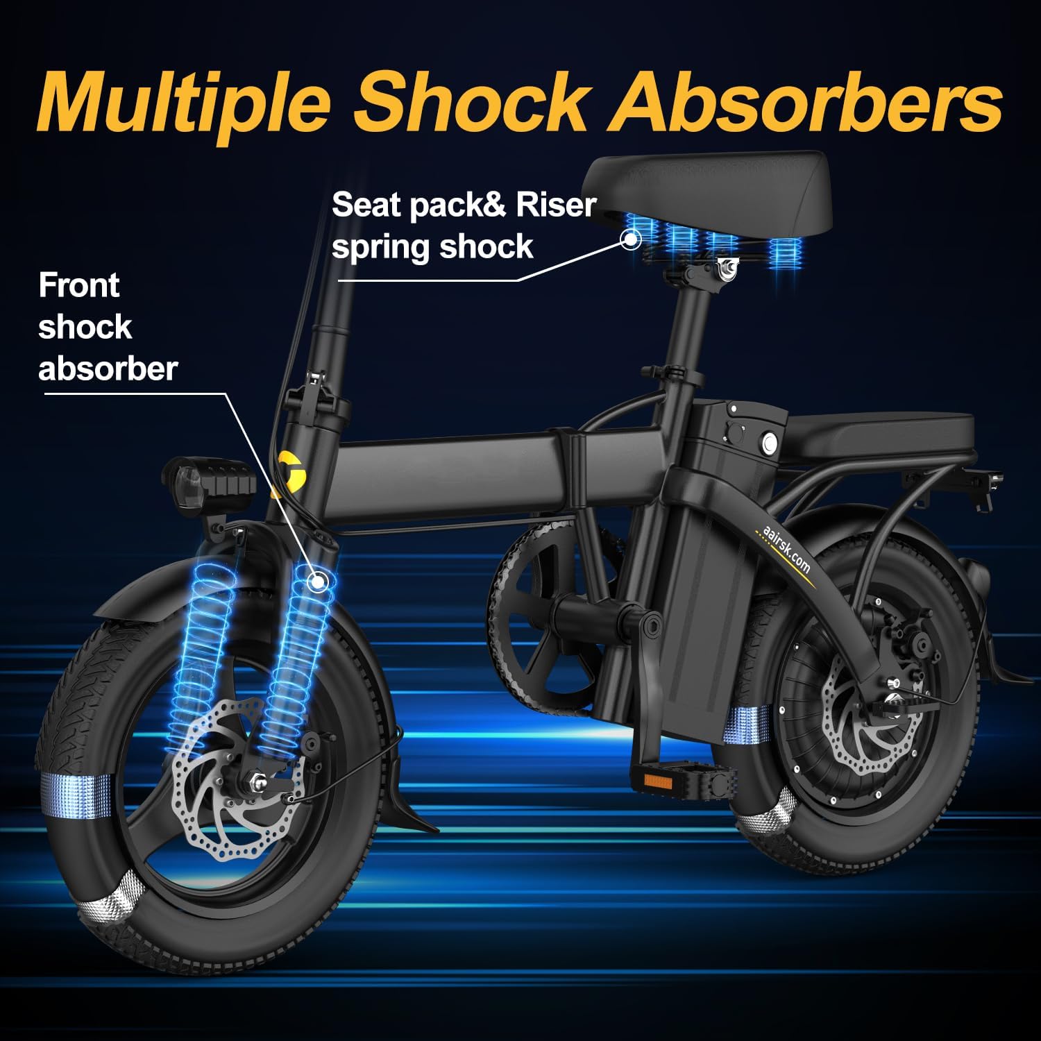 Foldable Electric Bike for Adults, 14" Folding E-Bike with 748W Peak Motor, Electric Bicycle with 48V Removable Battery UL 2849 Certified, 30 Miles PAS Range, Electric Commuter Mini Bikes
