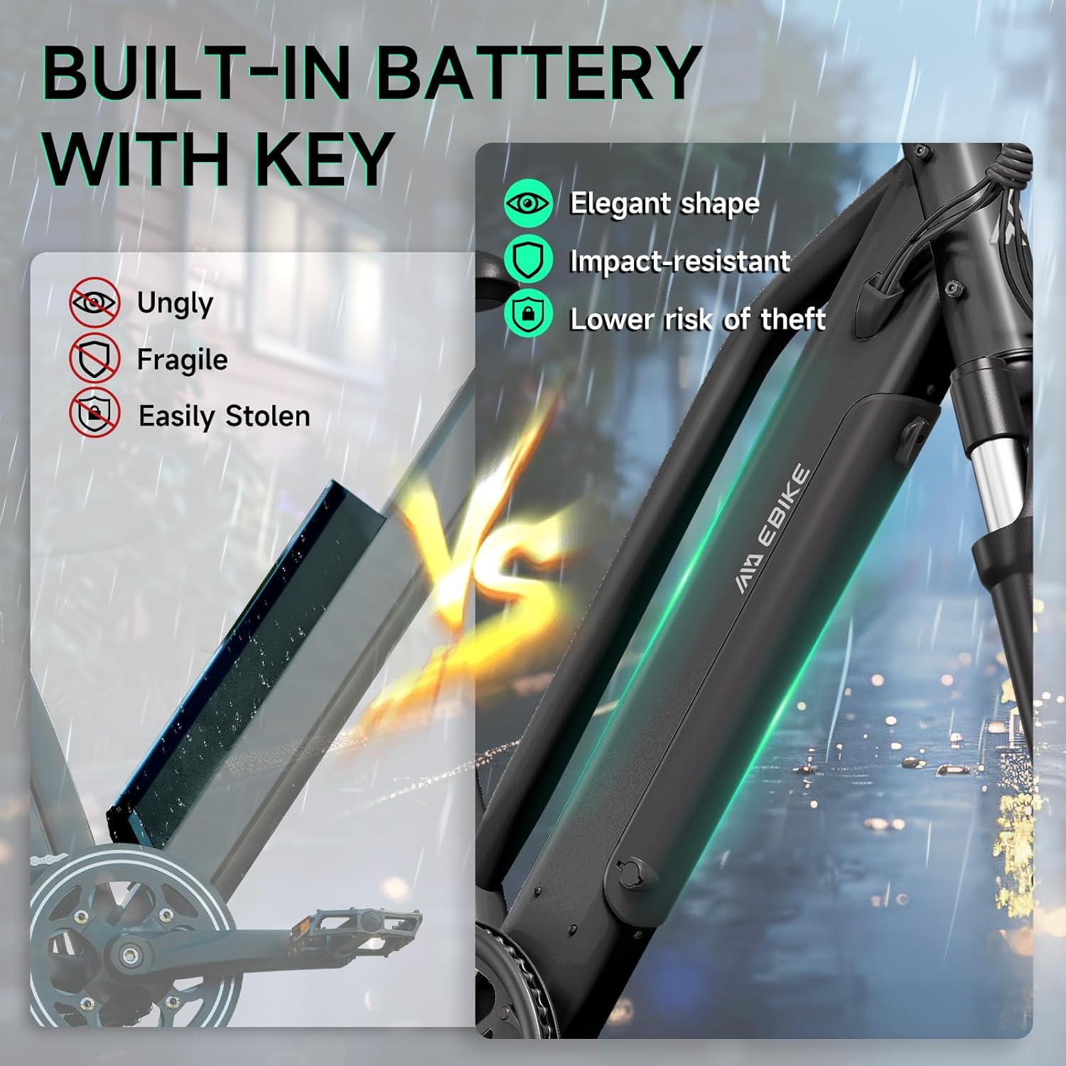 TST Electric Bike for Adults with Peak 750W Motor, 36V/7.8 Ah Removable Built-in Battery, 40Miles 25MPH City E Bike,7-Speed 26" Electric Bicycle for Commute