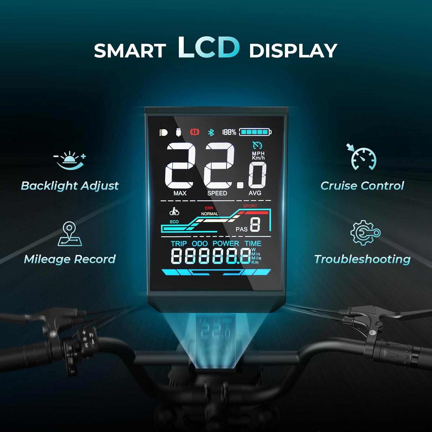 Jasion YR16 Electric Bike for Adults Teens, Peak 1000W Electric Bicycle, 48V 12.5AH Battery Dirt Bike with Dual Suspension & Cruise Control, 16" Fat Tire 55 Miles Moped EBike Fit Teenagers & Adults