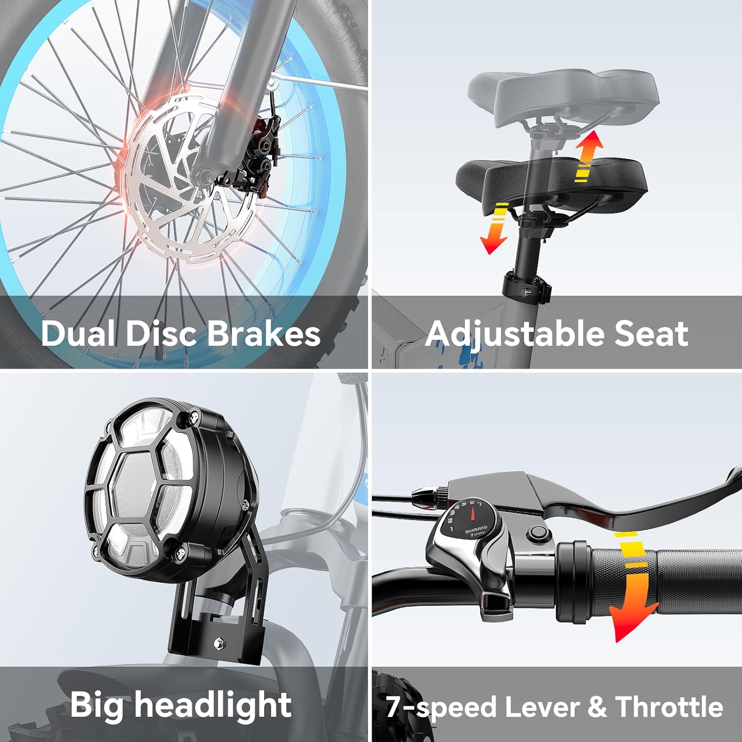 1500W Electric Bike for Adults Full Suspension,48/52v 20AH Electric Dirt Bike with 20" x 4.0 Fat Tire, Max 30+MPH & 70 Miles Electric Bicycle, Ebike for Snow, Mountains, Road UL Certified