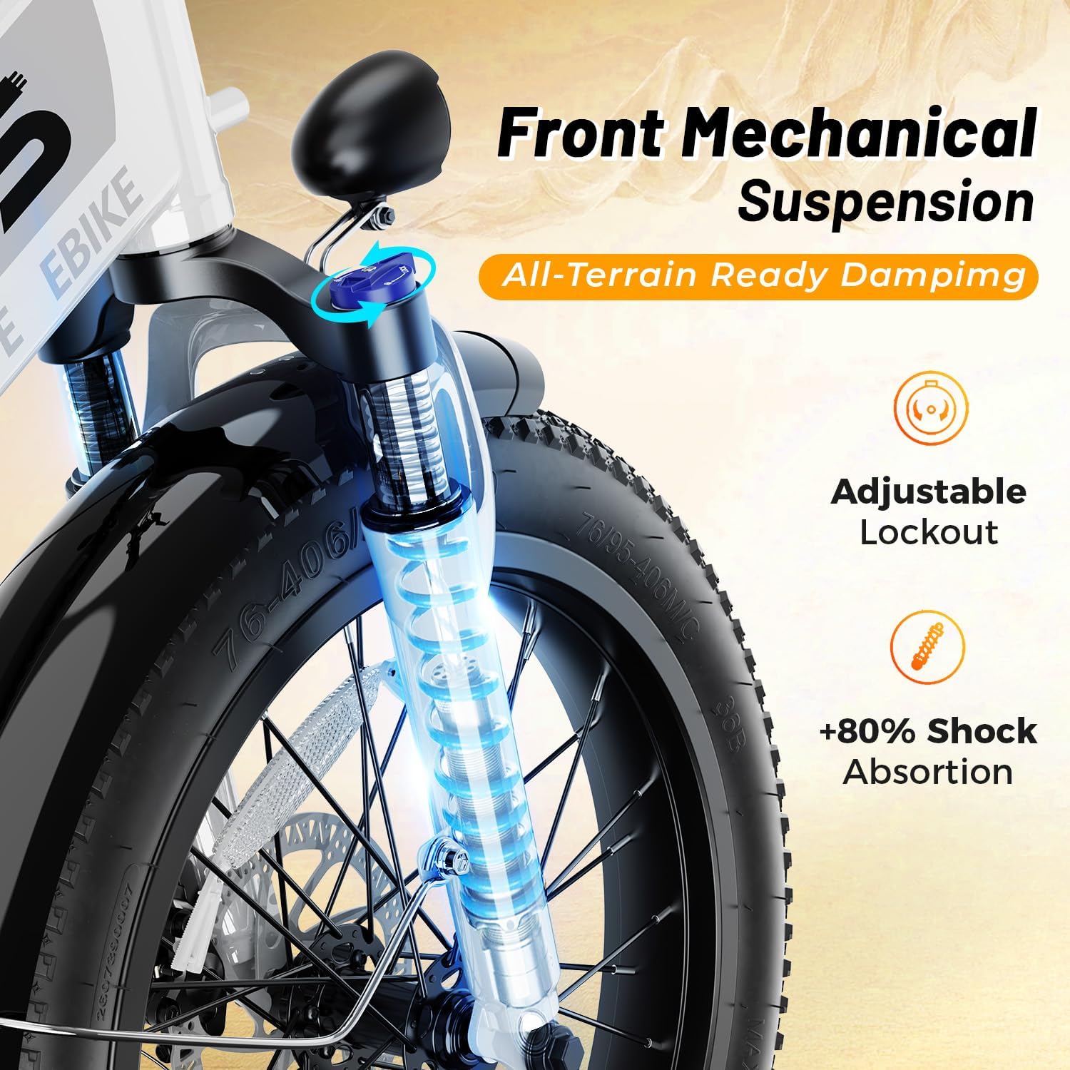 Aipas A2 Folding Electric Bike, 20'' Fat Tire Electric Bike with 750W Peak Motor, 48V 12.8Ah Removable Battery, 28MPH Max Speed, 62 Mile Range, Step-Through Frame and 7-Speed