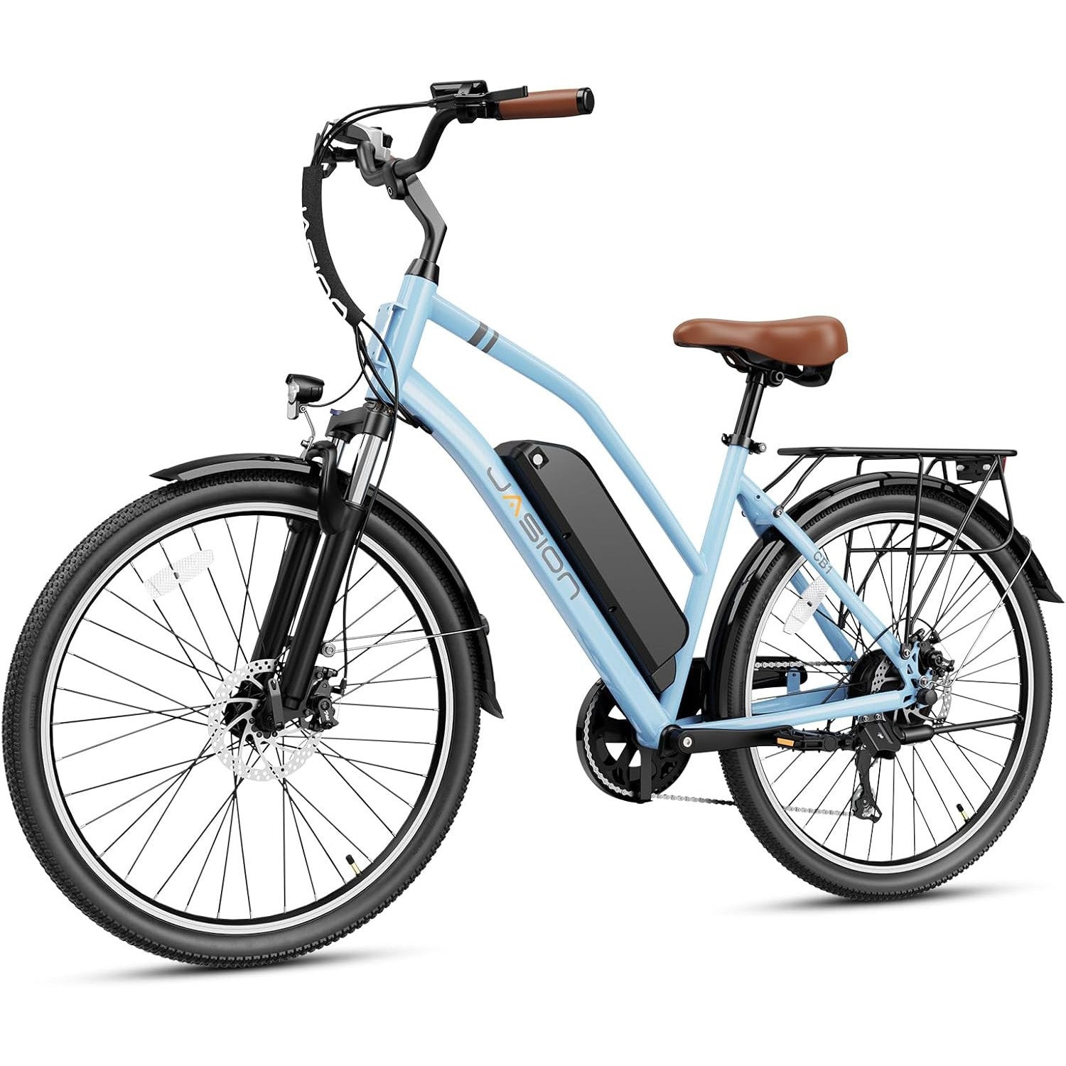 Jasion CB1 Electric Bike for Adults, 1000W Motor Peak Ebike, 450Wh Removeable Battery, 26'' City Cruiser Bicycle, 22 MPH Commuter Women Ebike, 7-Speed Gear