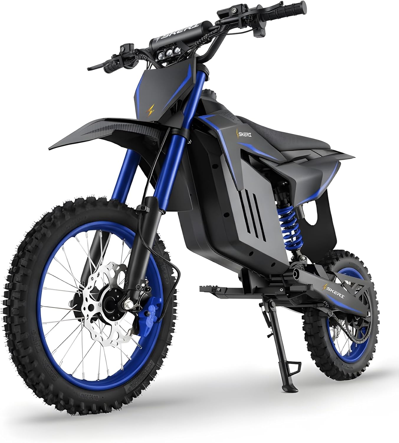 Skeri Electric Dirt Bike, 3200W Mid-Drive Motor E Bike with 48V 21AH Battery, 37MPH Top Speed, 14" & 12" Tires, Hydraulic Brakes & Dual Suspension, IPX5 Waterproof Off-Road E Dirt Bike for Age 13+