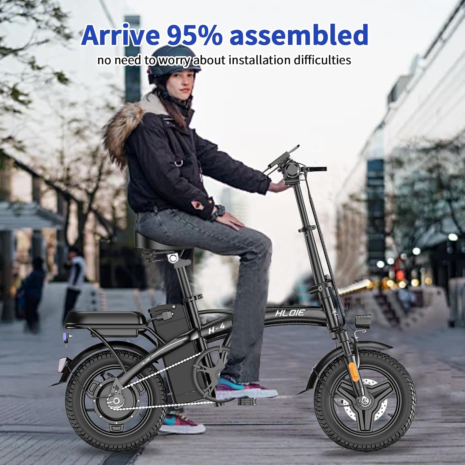 Folding Electric Bike for Adults, 400W (Peak 500W) Motor,23MPH Max Speed Foldable Electric Bicycles,14" Ebike, 48V12AH Battery 35 Miles PAS Range Mini E Bikes for Adults and Teens