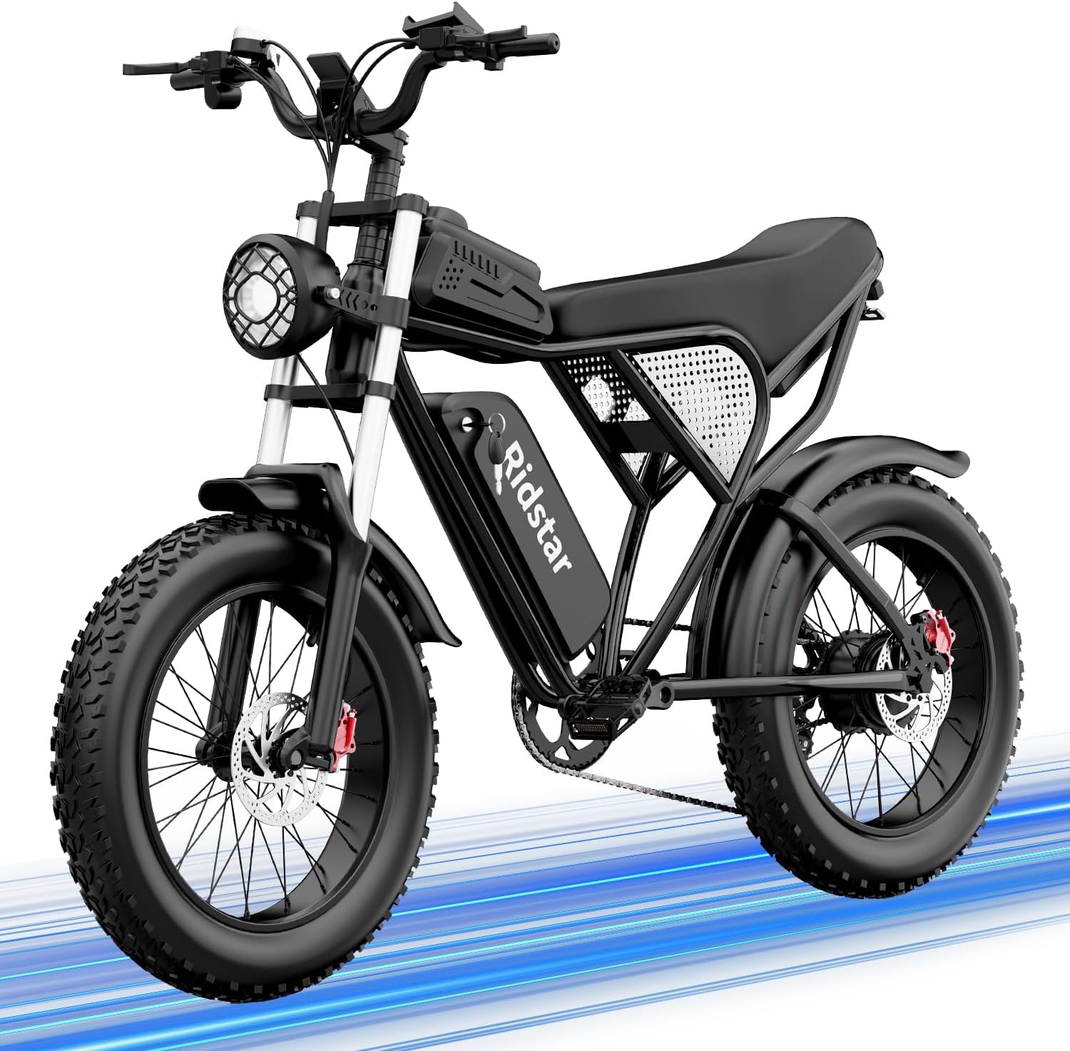 Electric Bike for Adults Q20, 2000/1500W, 37/30MPH,52V 40AH,48V/20AH E-Bike,30-180 Miles Electric Motorcycle, 20" Fat Tire Dirt Bike, UL2849 All Terrain for Mountains, Snow, Sand, Road