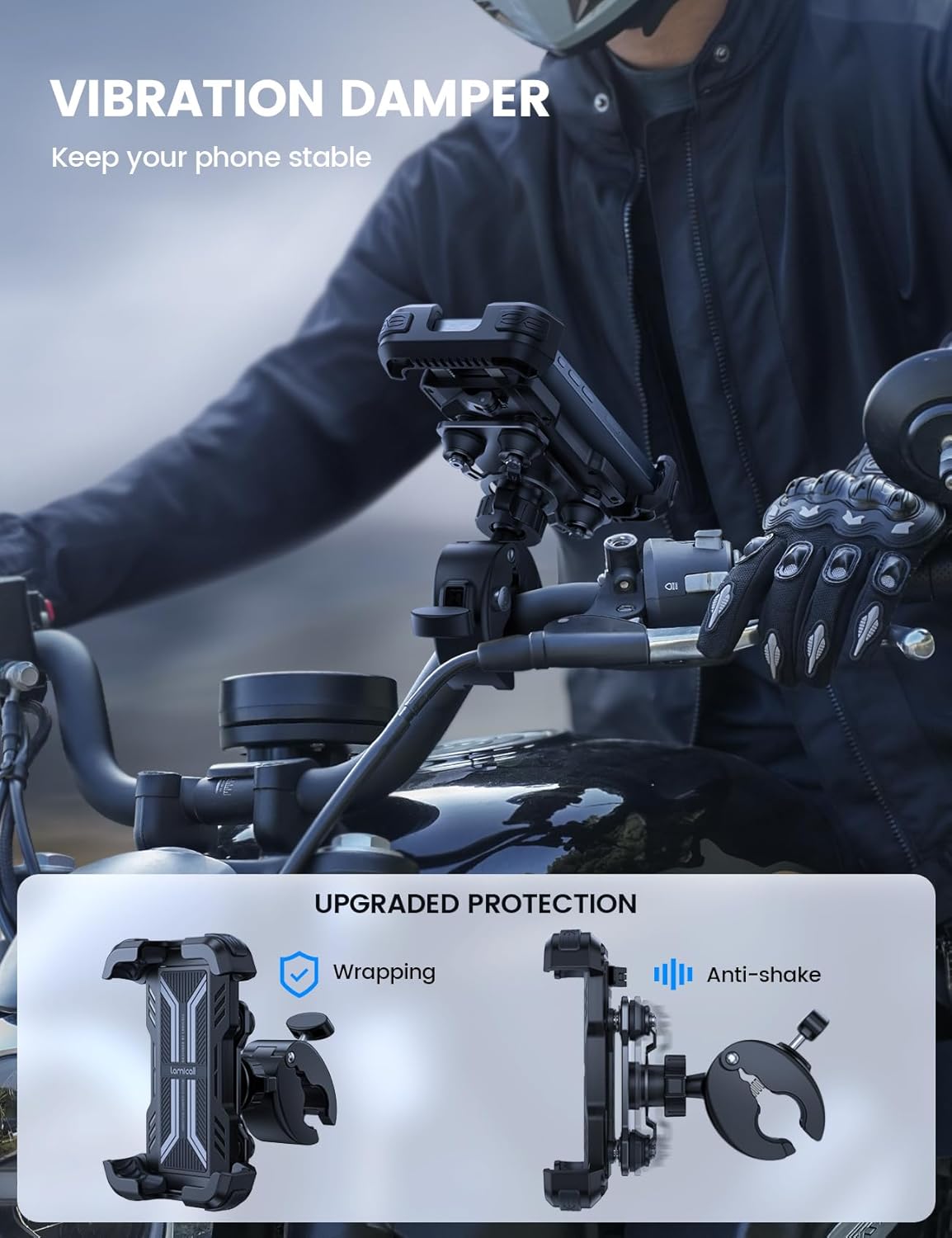 Lamicall BCSP01 Motorcycle Phone Mount Holder