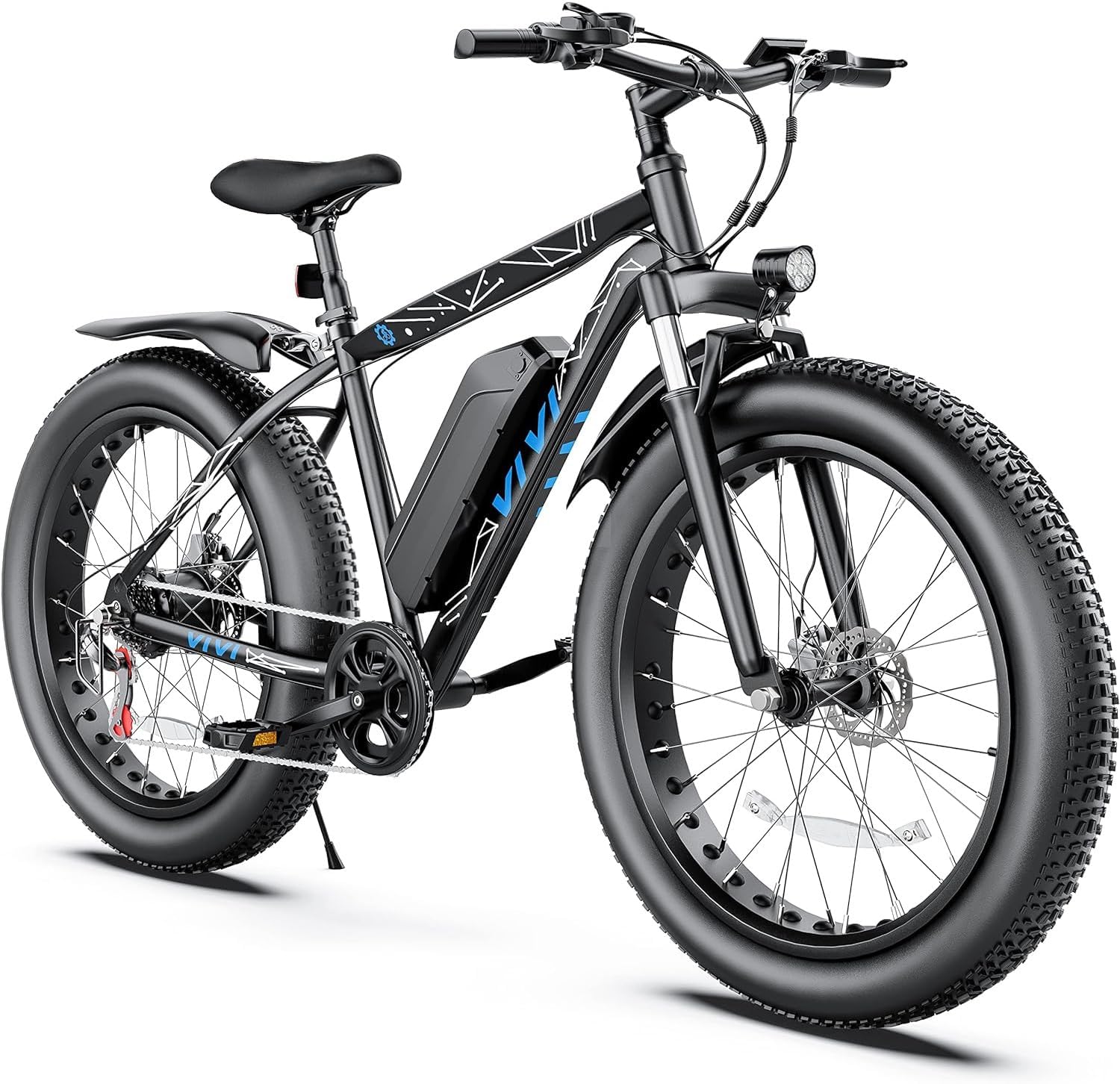 Vivi Electric Bike 26" x 4.0 Fat Tire Electric Bicycle, Peak 1000W Electric Mountain Bike, 25MPH Ebikes for Adults with 48V 13AH Removable Lithium-Ion Battery, Up to 60 Miles,SGS Certified to UL2849