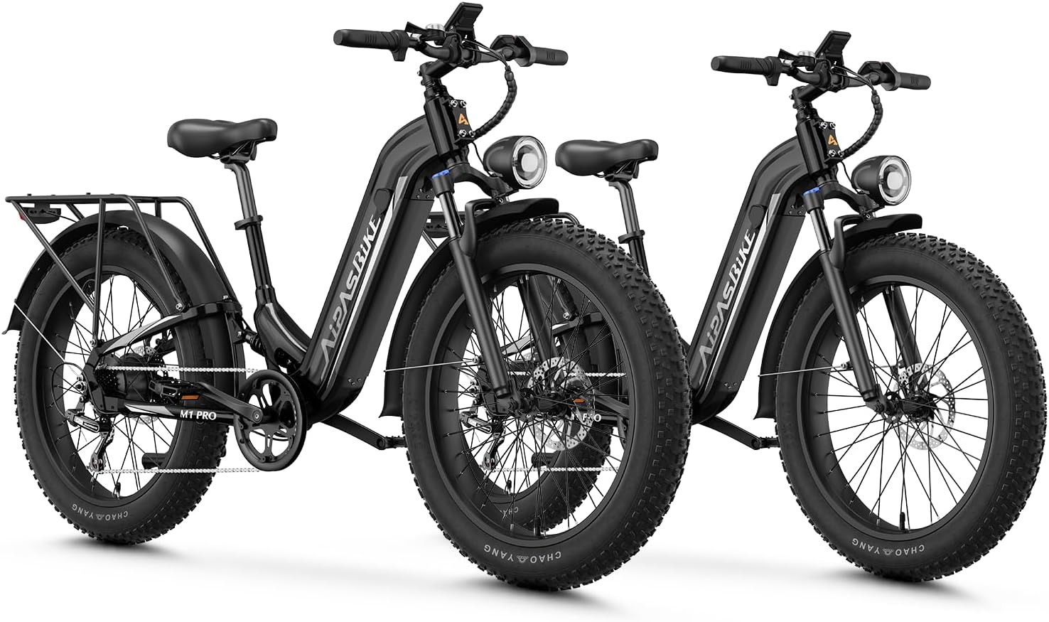 Aipas M1 Pro Electric Bike, 1800W Peak Motor Electric Bike for Adults, 48V 17.5Ah, 26'' x 4.0'' Fat Tire Electric Mountain Bike, Ebike with 85 Miles, 36MPH, 7 Speed 110Nm and Dual Suspension
