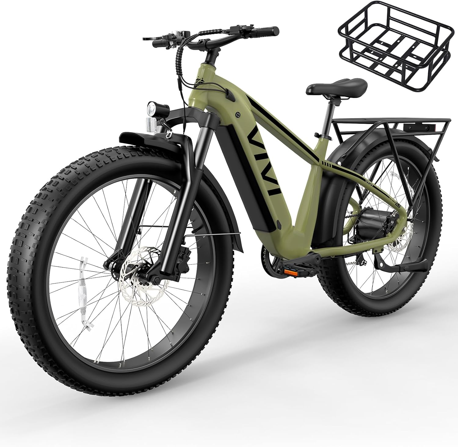Vivi ACE01 Electric Bike for Adults,26" x 4.0 Fat Tire Ebike,1475W Peak Motor Torque Sensor Electric Mountain Bike,25MPH Electric Bicycle with 48V 15AH Battery,Hydraulic Brake,SGS Certified to UL2849