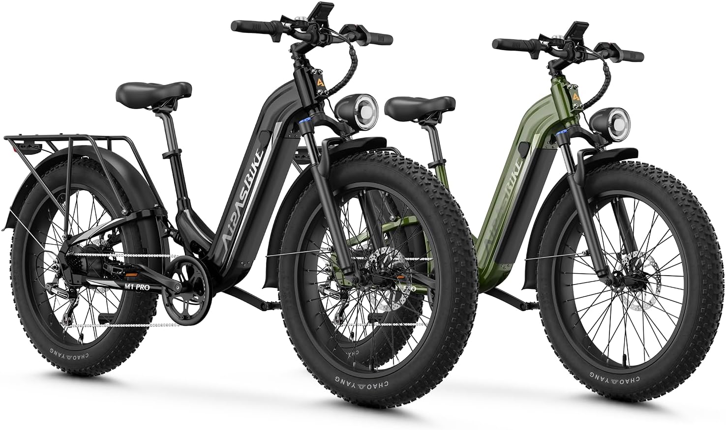 Aipas M1 Pro Electric Bike, 1800W Peak Motor Electric Bike for Adults, 48V 17.5Ah, 26'' x 4.0'' Fat Tire Electric Mountain Bike, Ebike with 85 Miles, 36MPH, 7 Speed 110Nm and Dual Suspension