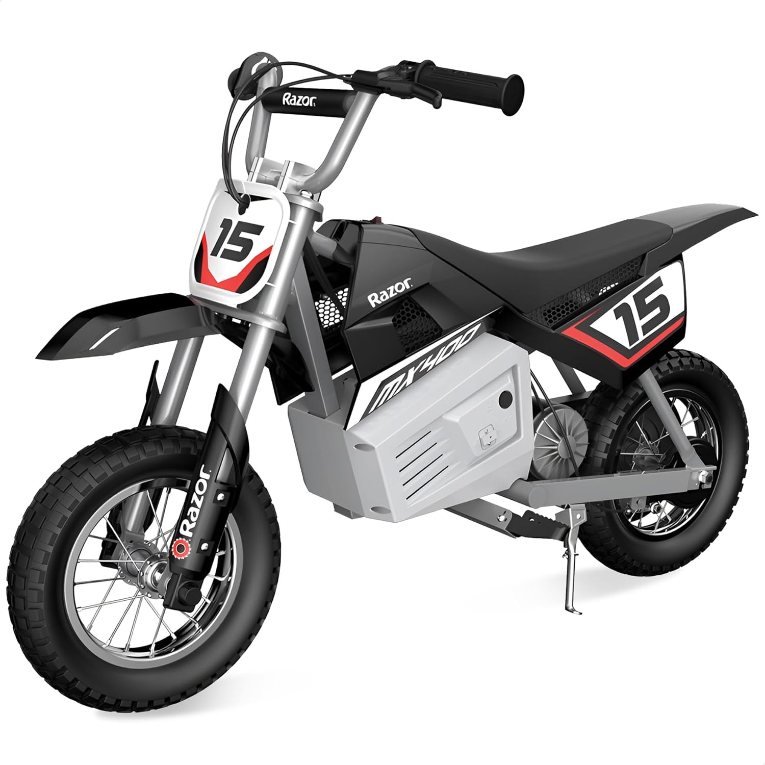 Razor MX400 Dirt Rocket Electric Bike for Kids Ages 8+, 140 Pounds Max Weight, Green – 24-Volt Battery, up to 14 Mph, 30-Minute High Speed Ride Time, Twist-Grip Throttle, 12-Inch Pneumatic Tires