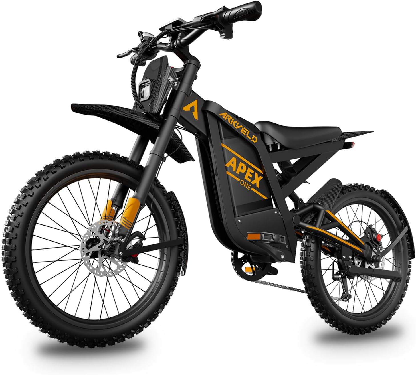 Electric-Dirt-Bike for Adults-Mountain-Motorcycle with 1536Wh Battery 32AH, Max 37 MPH and 80Miles Range E-Bike, Peak 3000W Brushless Motor, 25Inch Fat Tire and Front Fork Suspension
