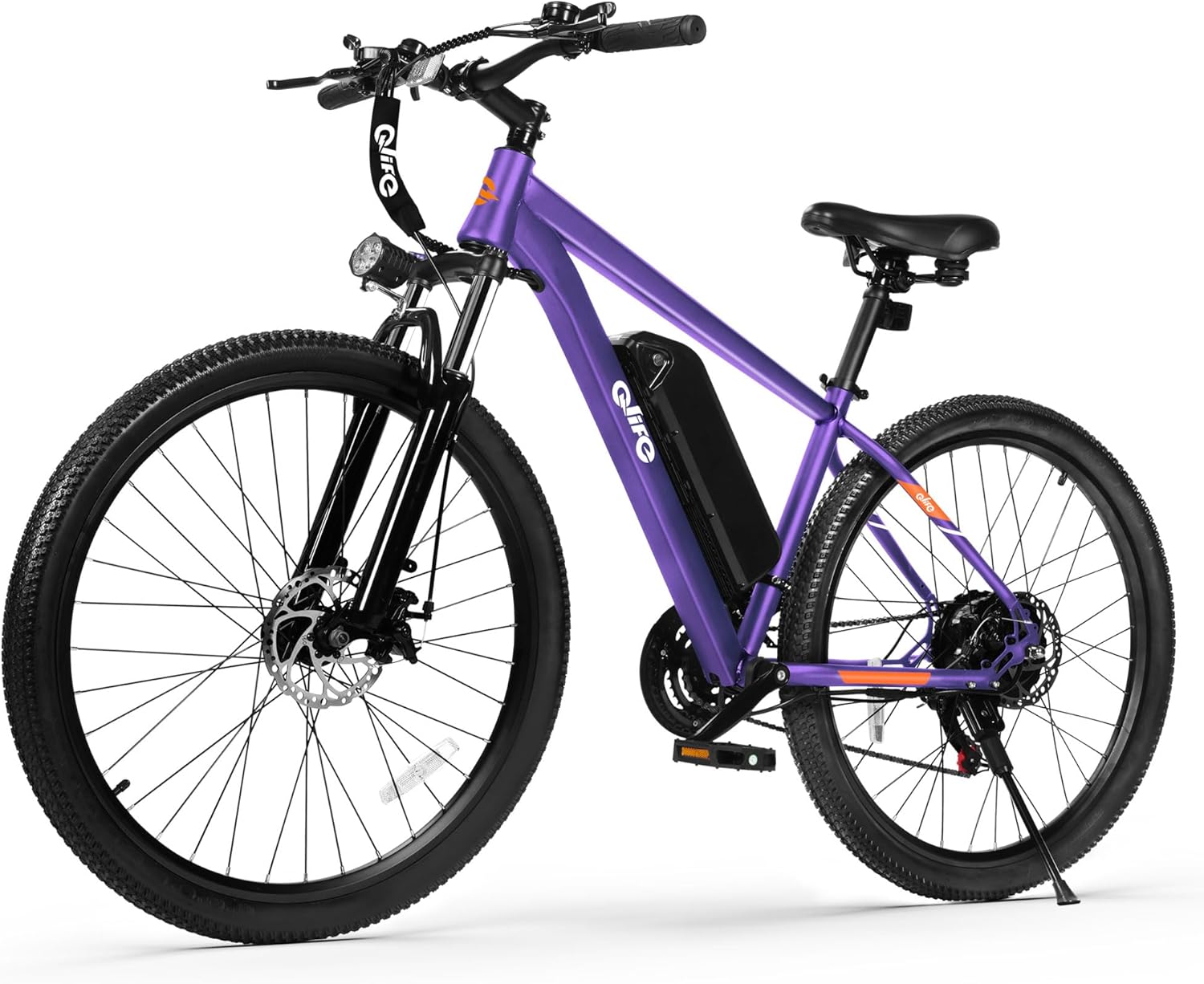 Qlife Racer Electric Bike for Adults - 21-Speed Mountain Lightweight Ebike with Peak 1000W/750W 25MPH/22MPH Brushless Motor, 375Wh Removable Battery, 26X2.1 Tire Step Over E-MTB, Up to 40 Miles