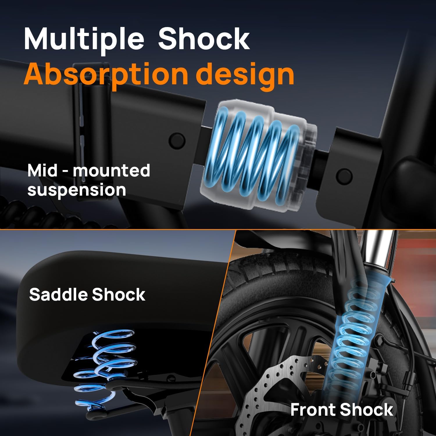 URLIFE Electric Bike for Adults, 14" Folding Electric Bike, 500W Peak Motor, 48V 375Wh Removable Battery, 20MPH, 40 Miles Long Range, Mini E Bikes for Adults and Teens, UL Certification