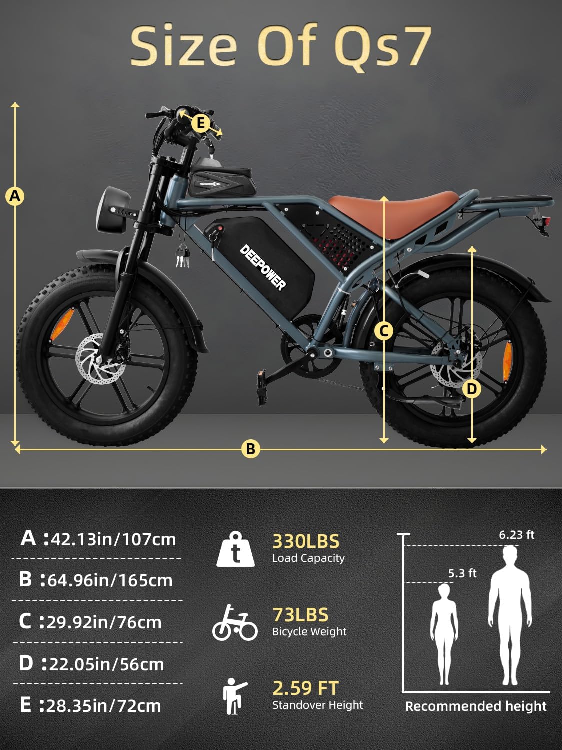 Electric Bike for Adults 1500W Peak 20" Fat Tire EBike,30-160 Miles 30MPH Dual Suspension Electric Motorcycle,48V 20/35/60AH Battery Powered Dirt Bike