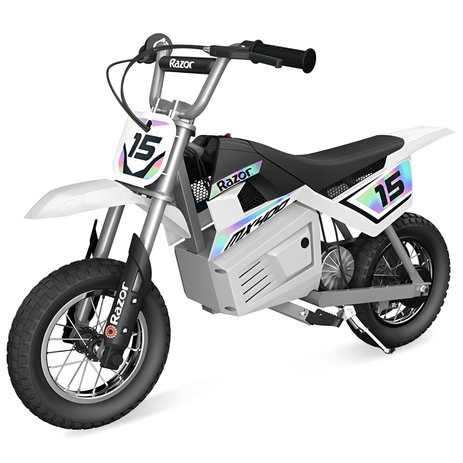 Razor MX400 Dirt Rocket Electric Bike for Kids Ages 8+, 140 Pounds Max Weight, Green – 24-Volt Battery, up to 14 Mph, 30-Minute High Speed Ride Time, Twist-Grip Throttle, 12-Inch Pneumatic Tires