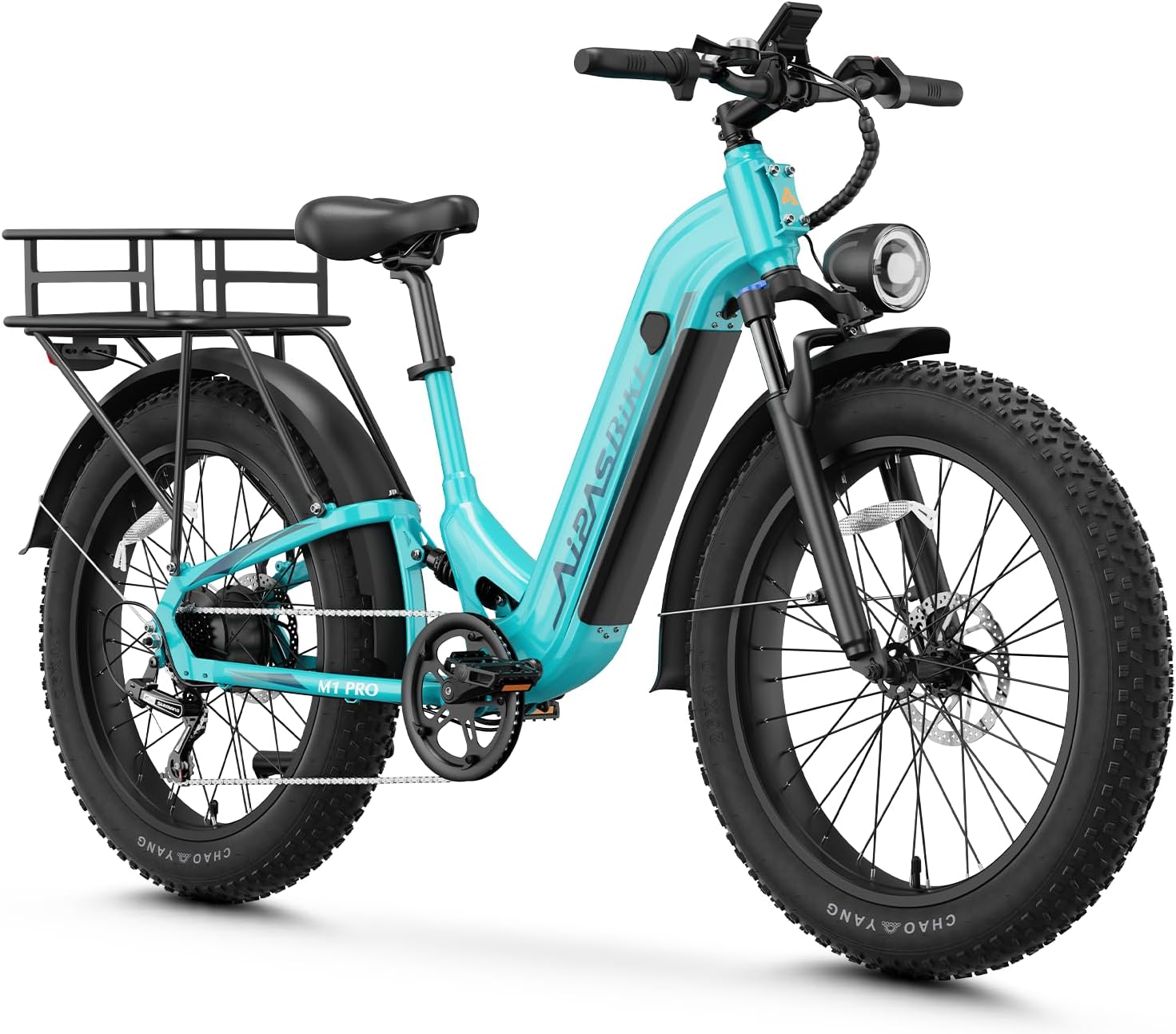 Aipas M1 Pro Electric Bike, 1800W Peak Motor Electric Bike for Adults, 48V 17.5Ah, 26'' x 4.0'' Fat Tire Electric Mountain Bike, Ebike with 85 Miles, 36MPH, 7 Speed 110Nm and Dual Suspension