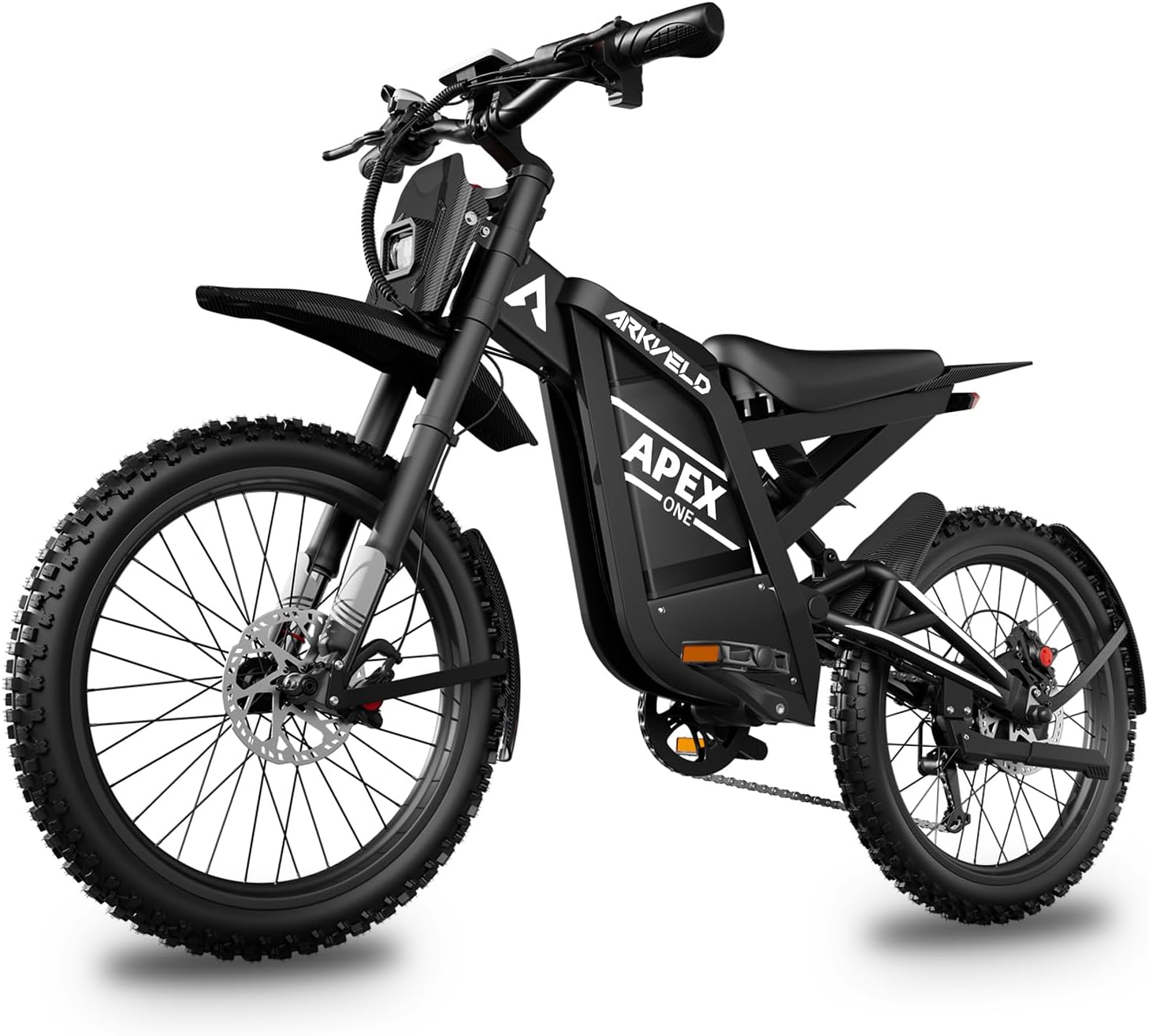 Electric-Dirt-Bike for Adults-Mountain-Motorcycle with 1536Wh Battery 32AH, Max 37 MPH and 80Miles Range E-Bike, Peak 3000W Brushless Motor, 25Inch Fat Tire and Front Fork Suspension