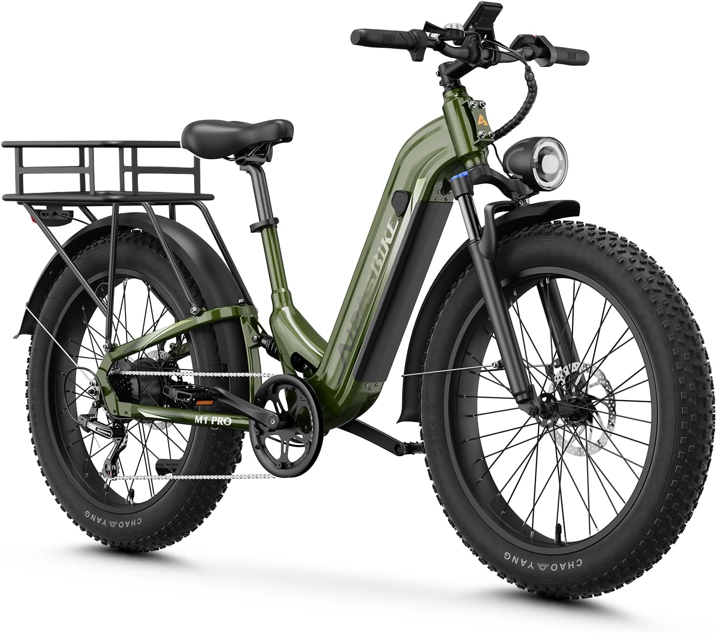 Aipas M1 Pro Electric Bike, 1800W Peak Motor Electric Bike for Adults, 48V 17.5Ah, 26'' x 4.0'' Fat Tire Electric Mountain Bike, Ebike with 85 Miles, 36MPH, 7 Speed 110Nm and Dual Suspension