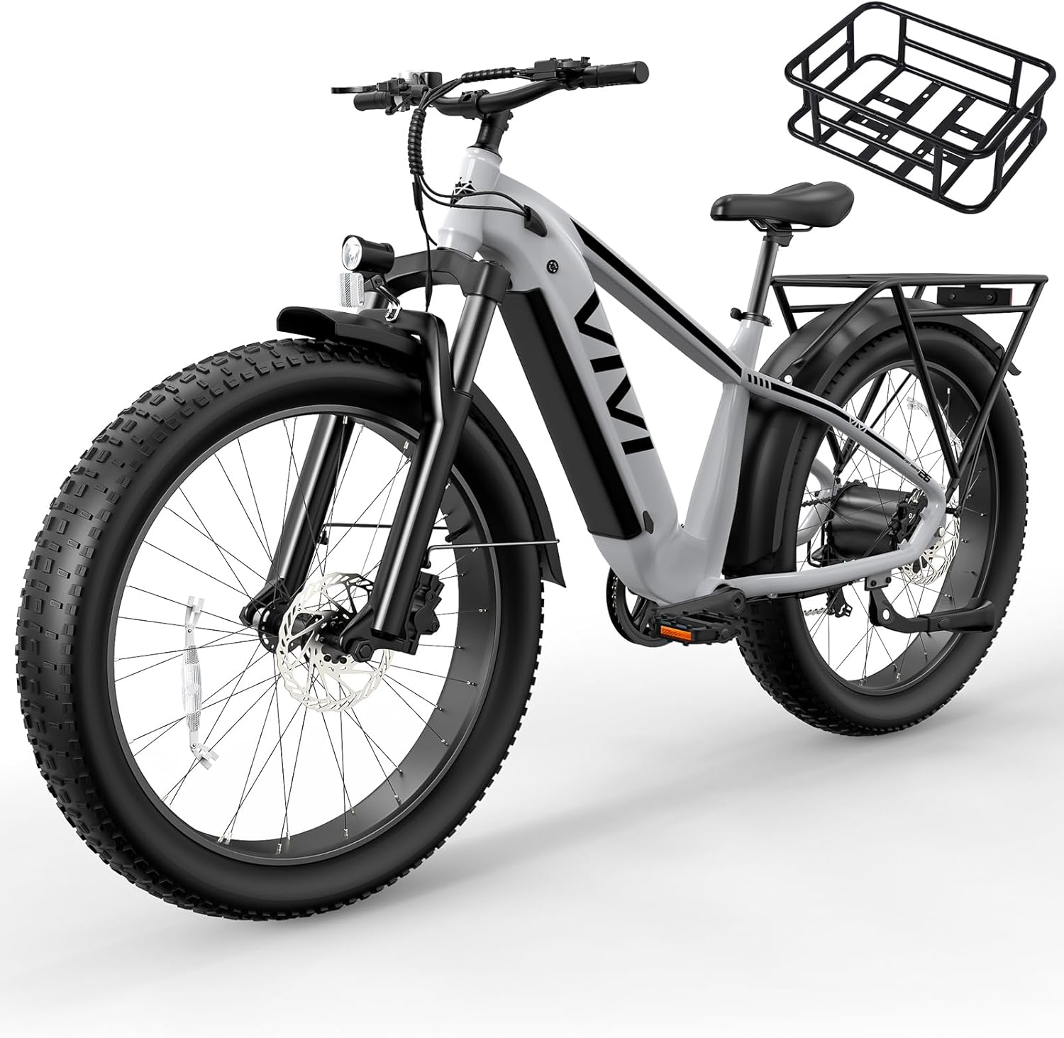 Vivi ACE01 Electric Bike for Adults,26" x 4.0 Fat Tire Ebike,1475W Peak Motor Torque Sensor Electric Mountain Bike,25MPH Electric Bicycle with 48V 15AH Battery,Hydraulic Brake,SGS Certified to UL2849
