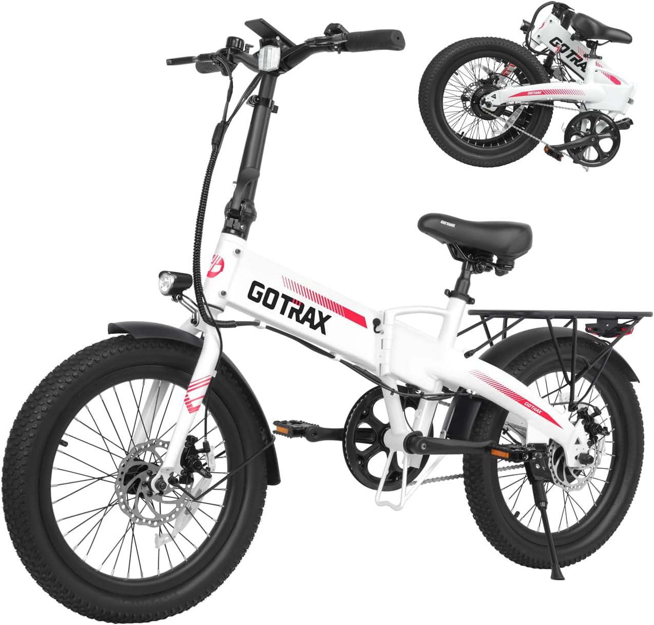 Gotrax 20" Folding Electric Bike with 40Miles (Pedal-assist1) by 48V Battery, 20Mph Power by Peak 500W, Adult Electric Bicycle with 5 Pedal-Assist Levels& LCD Display, Suitable for Commuting
