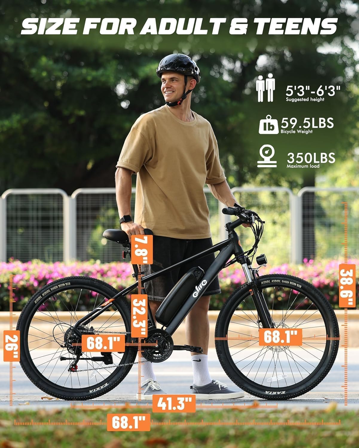 Qlife Racer Electric Bike for Adults - 21-Speed Mountain Lightweight Ebike with Peak 1000W/750W 25MPH/22MPH Brushless Motor, 375Wh Removable Battery, 26X2.1 Tire Step Over E-MTB, Up to 40 Miles
