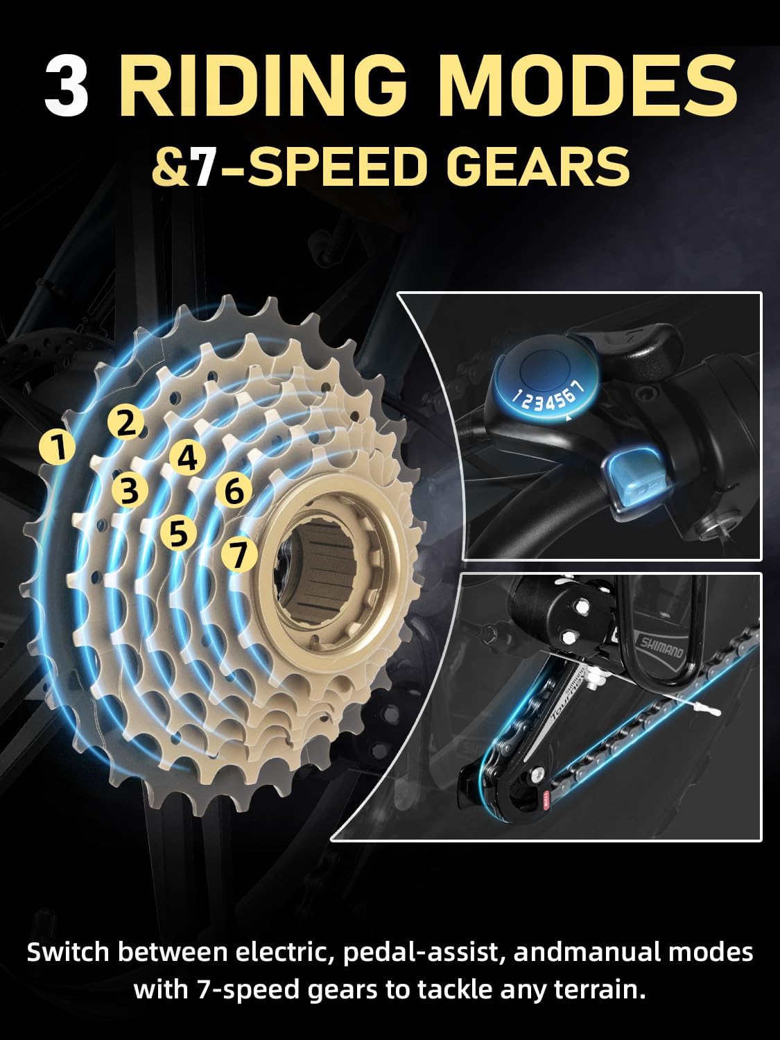 Electric Bike for Adults 1500W Peak 20" Fat Tire EBike,30-160 Miles 30MPH Dual Suspension Electric Motorcycle,48V 20/35/60AH Battery Powered Dirt Bike