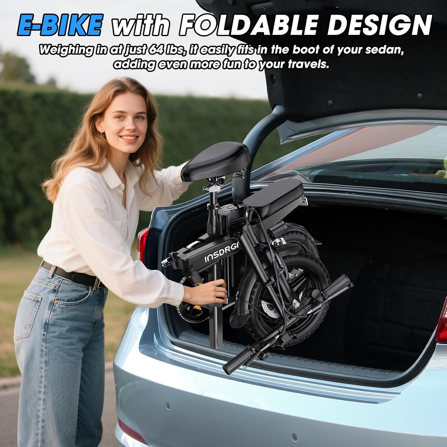 Electric Bike for Adults,14" Folding Adult E Bike with 500W Motor,20 mph,28 Miles Range,Advanced 9-Point Suspension & Pro-Level 44.99% Brake Ratio,Removable Battery,UL 2849 Certified