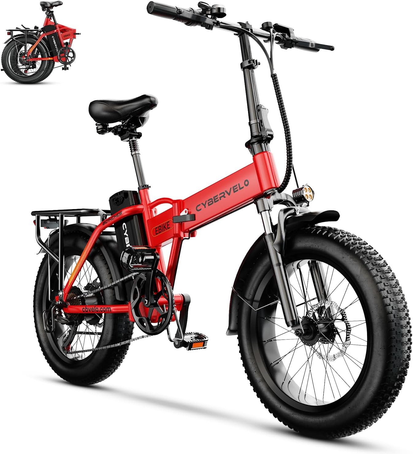 1000W Folding Electric Bike, 48V 20.8AH Large Removable Battery E-Bike, 30+MPH, 80 Miles Max Range, 20" Fat Tire Electric Bike for Adults, Adult Electric Bicycles for Commute