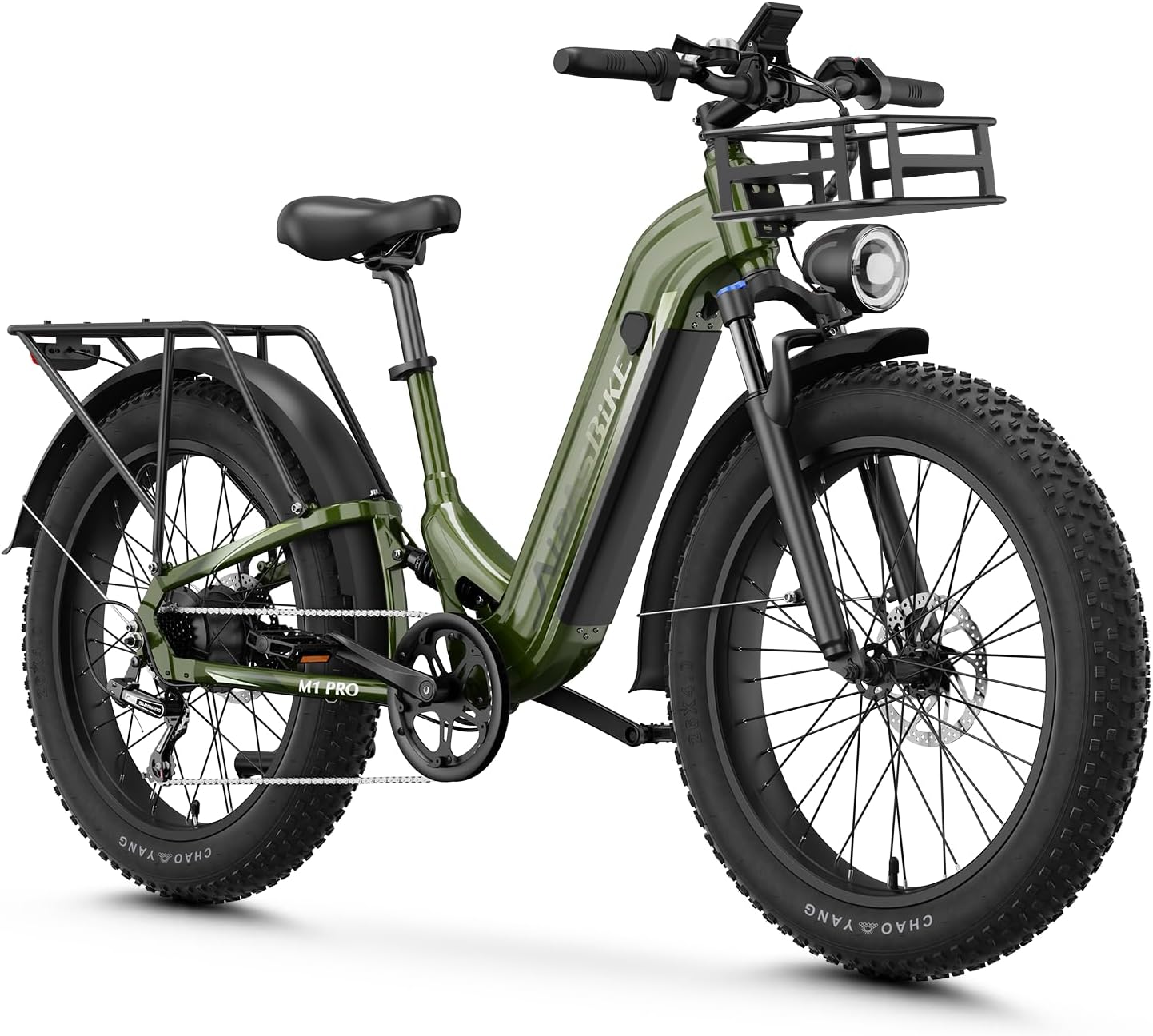 Aipas M1 Pro Electric Bike, 1800W Peak Motor Electric Bike for Adults, 48V 17.5Ah, 26'' x 4.0'' Fat Tire Electric Mountain Bike, Ebike with 85 Miles, 36MPH, 7 Speed 110Nm and Dual Suspension