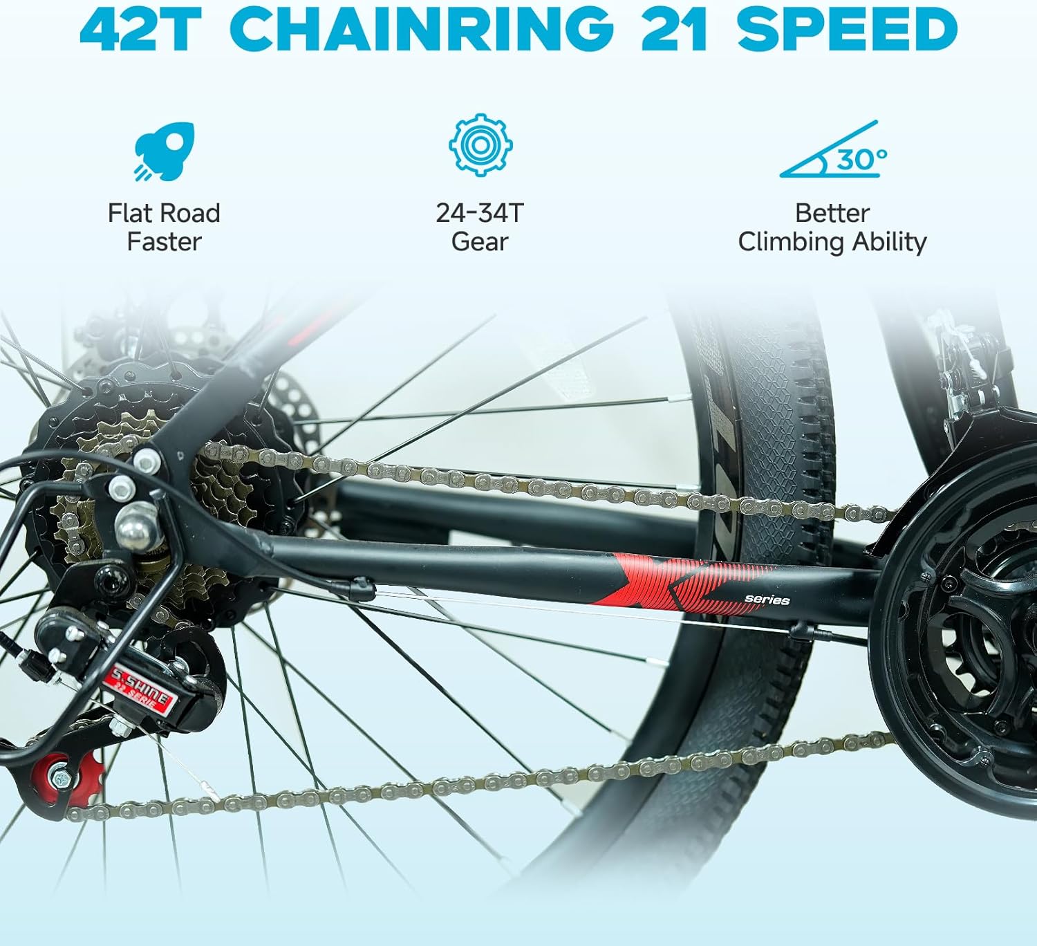 Electric Bike for Adults, 350W 26" Ebike for Teens 21 Speed 20Mph Up to 40Mile with Dual Disc Brake Commute E-Bike E-MTB for Men Women Electric Bicycles UL 2849 Tested