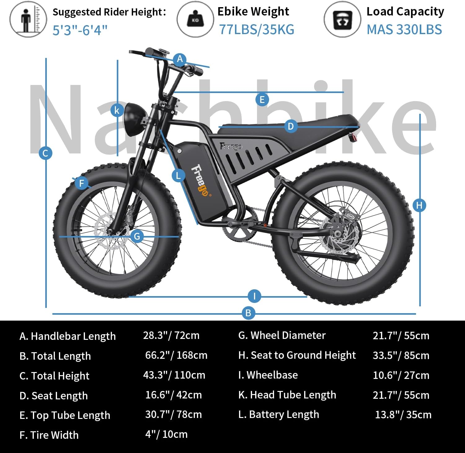Freego Electric Dirt Bike, Electric Motorcycle for Adults 1400W(Peak) Motor 48V/22.5Ah Removable Battery, 30MPH Electric Motorcycle, 7-Speed, 20" x4 Fat Tires Off-Road Electric Mountain Ebike Bike